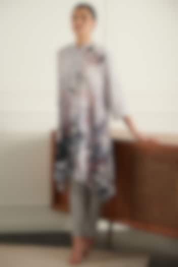 Grey Printed Tunic by Chique Clothing