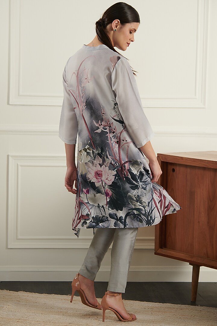 Grey Printed Tunic by Chique Clothing at Pernia's Pop Up Shop