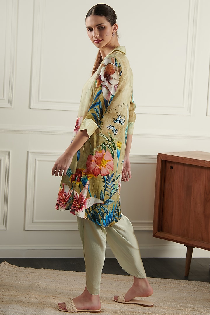 Moss Green Printed Tunic by Chique Clothing at Pernia's Pop Up Shop