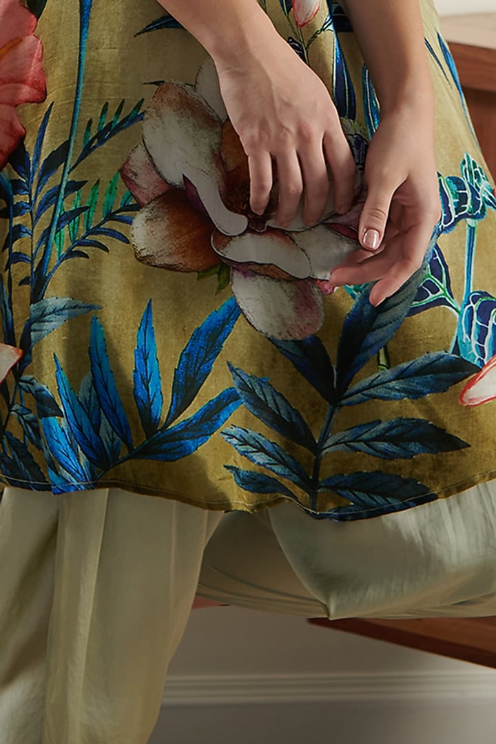 Moss Green Printed Tunic by Chique Clothing at Pernia's Pop Up Shop