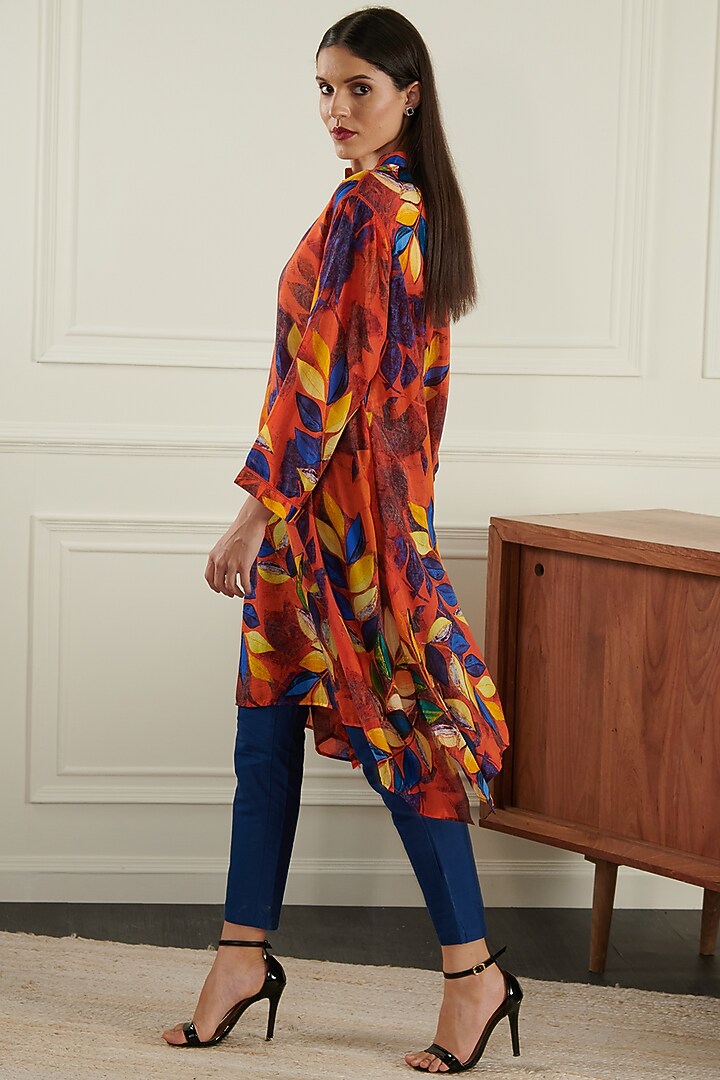 Red Leaf Printed Kaftan by Chique Clothing at Pernia's Pop Up Shop