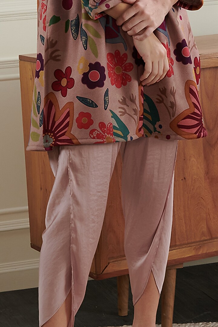 Blush Pink Printed Jacket by Chique Clothing at Pernia's Pop Up Shop