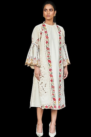 Ivory Embroidered Jacket by Chandrima