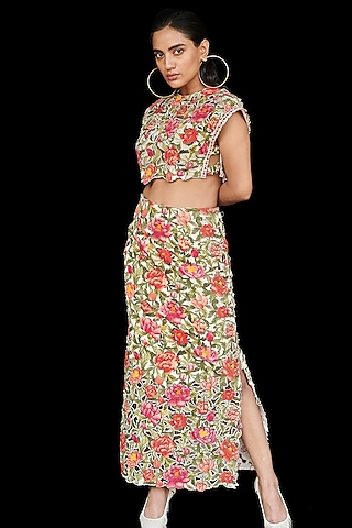 Multi Colored Printed Skirt by Chandrima