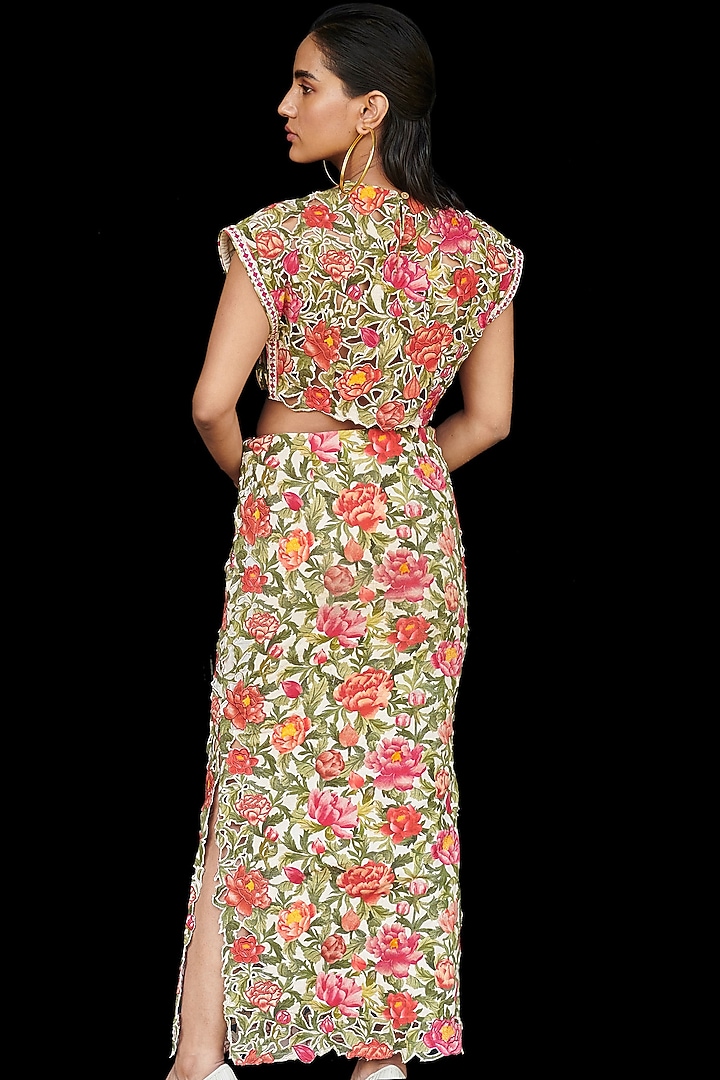 Multi Colored Printed Skirt by Chandrima at Pernia's Pop Up Shop