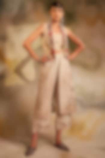 Ivory Kala Cotton Embroidered Jacket by Chandrima at Pernia's Pop Up Shop