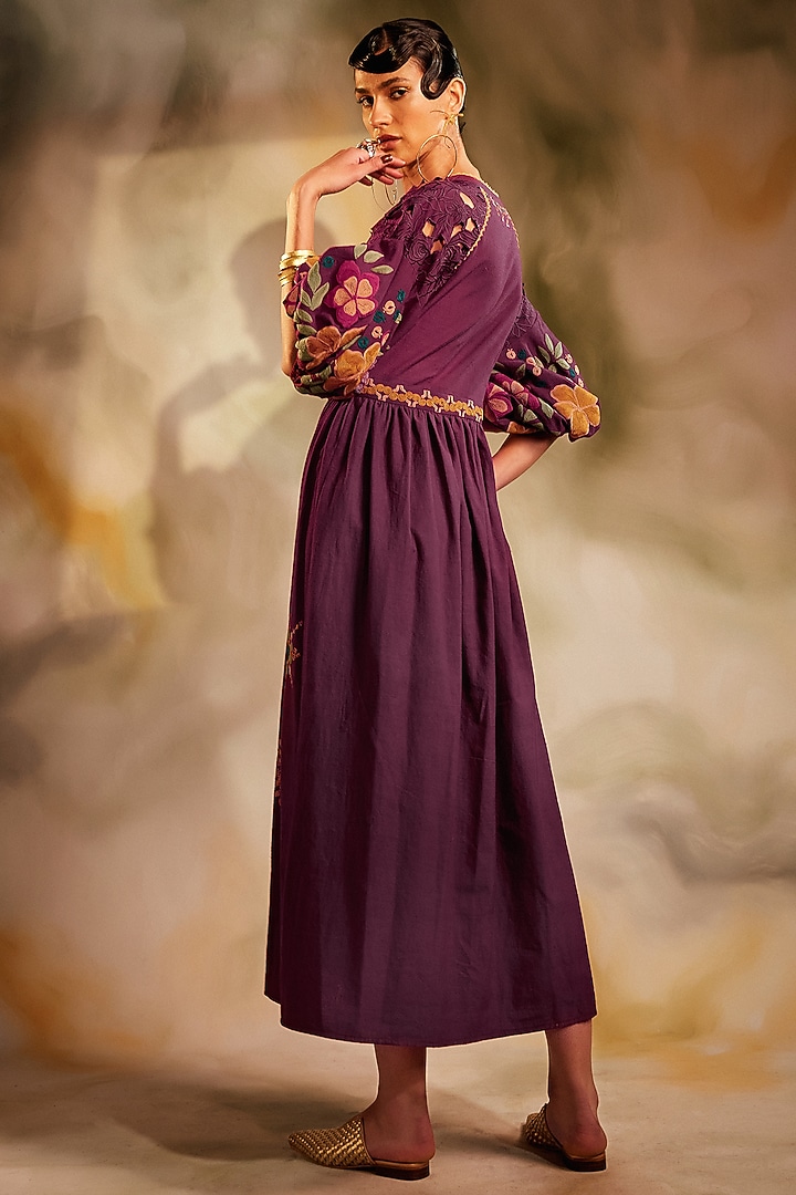 Plum Kala Cotton Midi Vacation Dress by Chandrima at Pernia's Pop Up Shop
