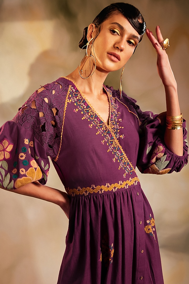Plum Kala Cotton Midi Vacation Dress by Chandrima at Pernia's Pop Up Shop