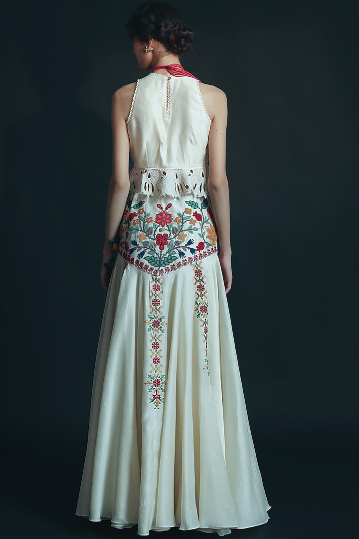 Ivory Cutwork Embroidered Top by Chandrima at Pernia's Pop Up Shop