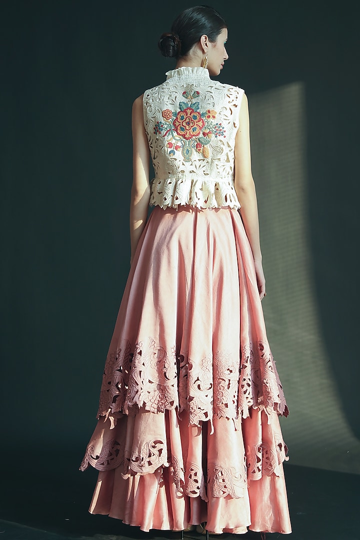 Blush Pink Embroidered Wedding Lehenga by Chandrima at Pernia's Pop Up Shop