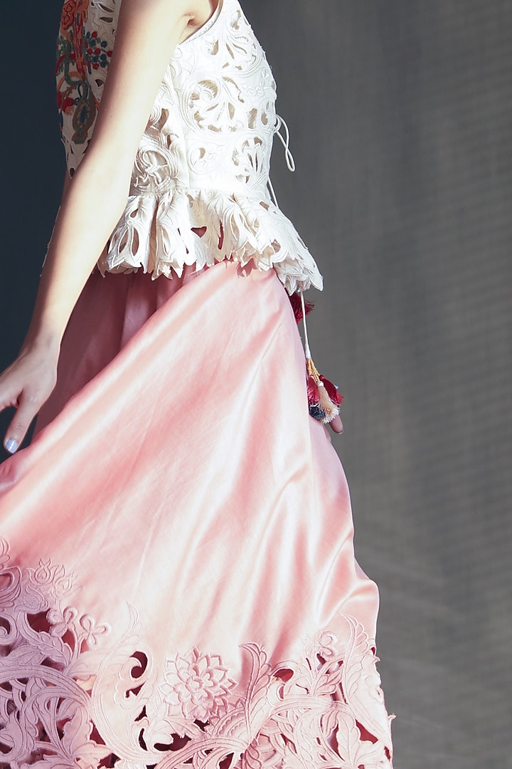 Blush Pink Embroidered Wedding Lehenga by Chandrima at Pernia's Pop Up Shop