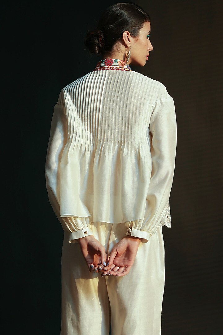 Ivory Beads Embroidered Top by Chandrima at Pernia's Pop Up Shop