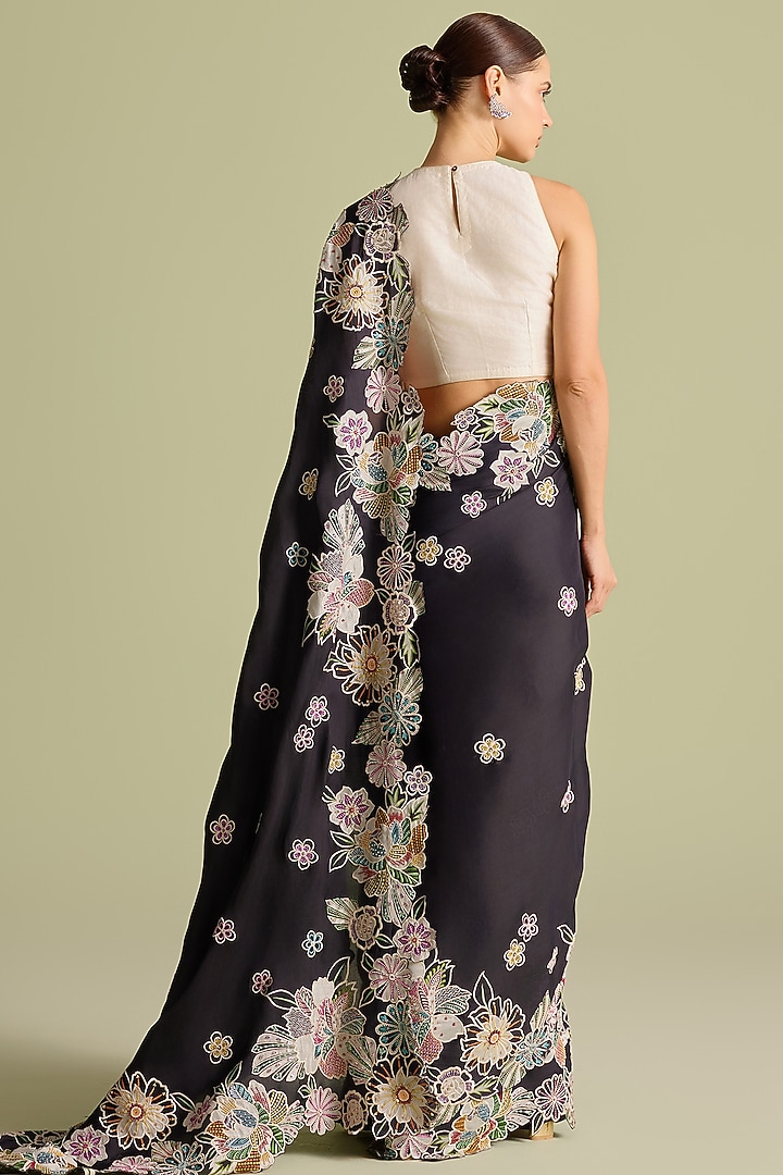 Ivory Chanderi 3D Rose Textured Top by Chandrima at Pernia's Pop Up Shop