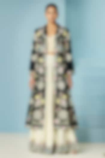 Ivory Chanderi Cutwork Wedding Lehenga by Chandrima at Pernia's Pop Up Shop