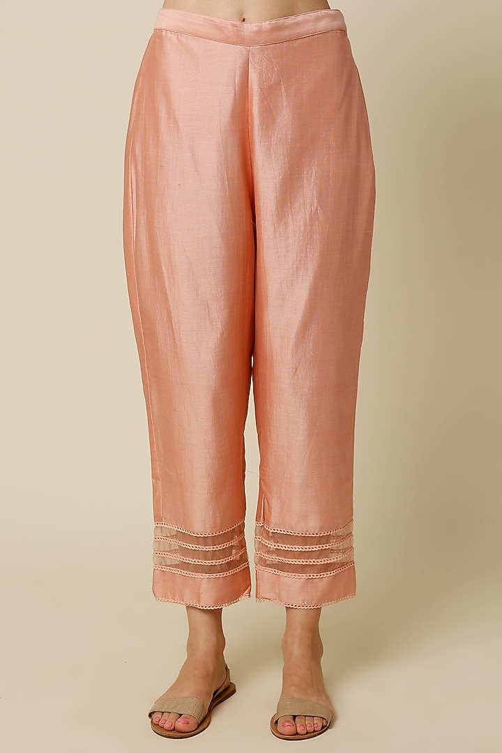 Peach Chanderi Embroidered Kurta set
by Chandrima at Pernia's Pop Up Shop