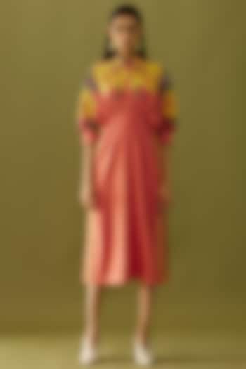 Old Rose Embroidered Kimono Cocktail Dress by Chandrima at Pernia's Pop Up Shop