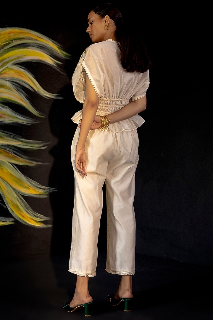 Ivory Pants In Chanderi by Chandrima at Pernia's Pop Up Shop