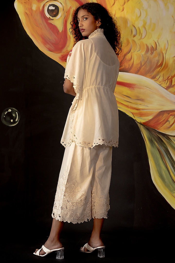 Ivory Pants In Chanderi by Chandrima at Pernia's Pop Up Shop