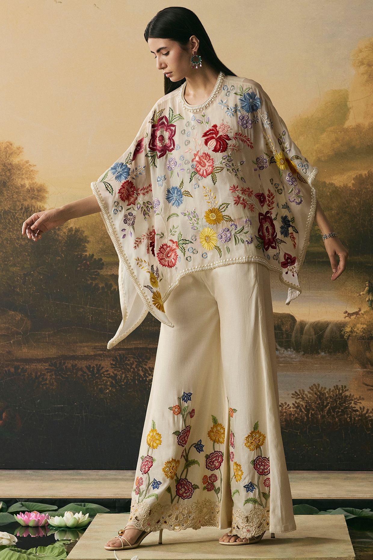 Chandrima Ivory Chanderi Cutwork Sharara