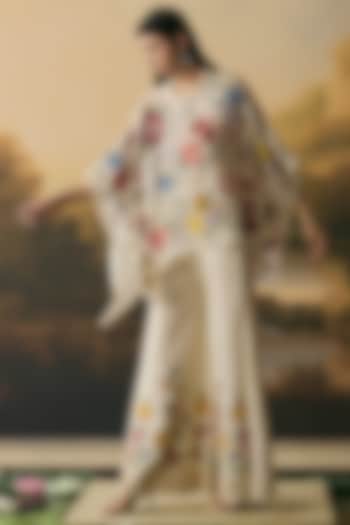 Ivory Chanderi Cutwork Party Wear Sharara by Chandrima at Pernia's Pop Up Shop
