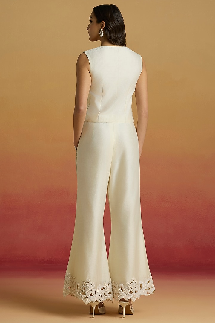 Ivory Chanderi Crop Top by Chandrima at Pernia's Pop Up Shop