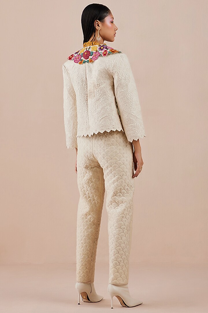 Ivory Chanderi Pants by Chandrima at Pernia's Pop Up Shop