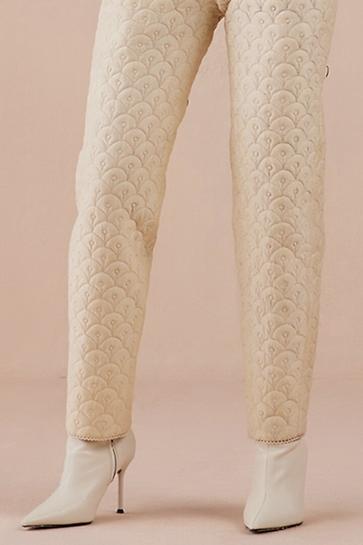 Ivory Chanderi Pants by Chandrima at Pernia's Pop Up Shop