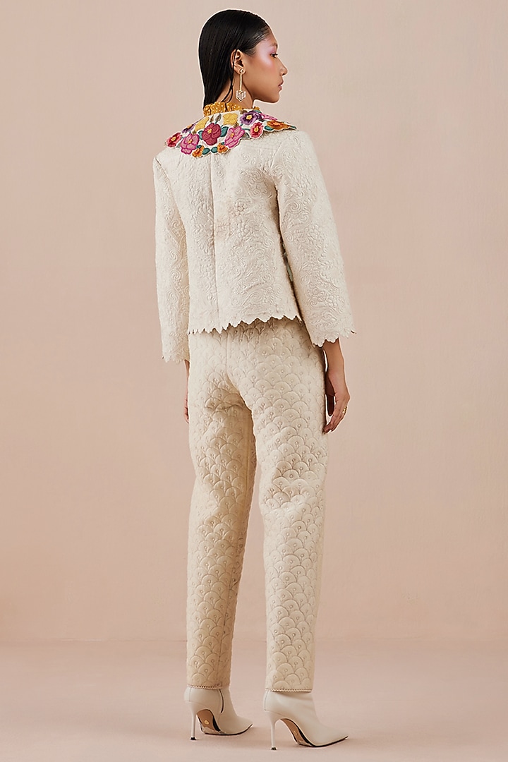Ivory Chanderi Jacket by Chandrima at Pernia's Pop Up Shop