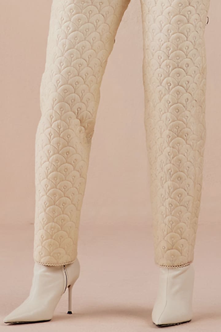 Ivory Chanderi Jacket by Chandrima at Pernia's Pop Up Shop