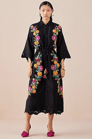 Black Embroidered Dress by Chandrima