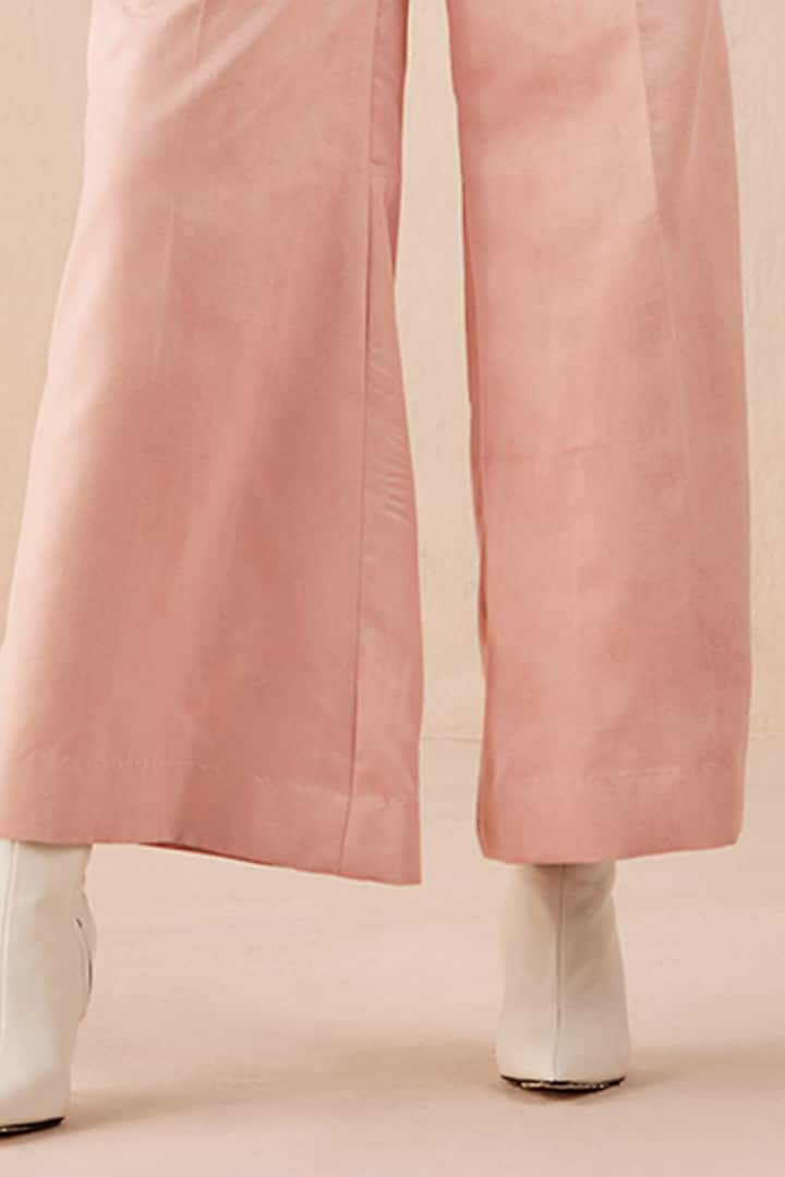 Pink Faux Suede Jacket by Chandrima at Pernia's Pop Up Shop
