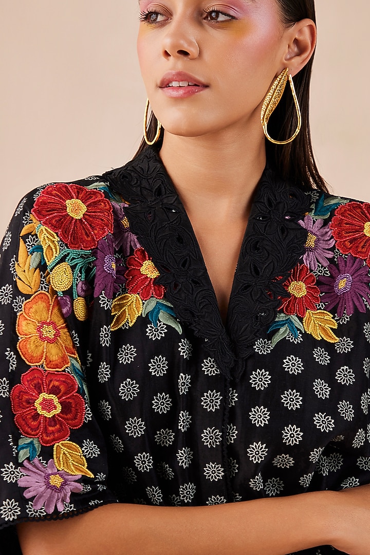 Black Printed Jumpsuit by Chandrima at Pernia's Pop Up Shop