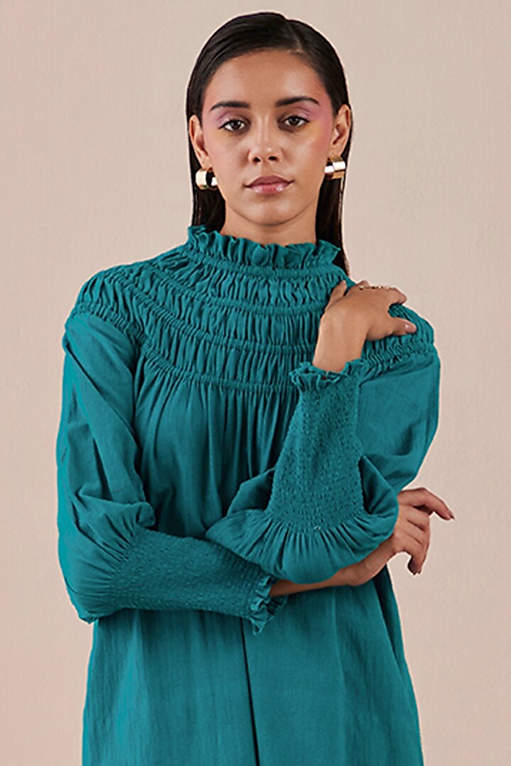 Green Embroidered Vacation Dress by Chandrima at Pernia's Pop Up Shop