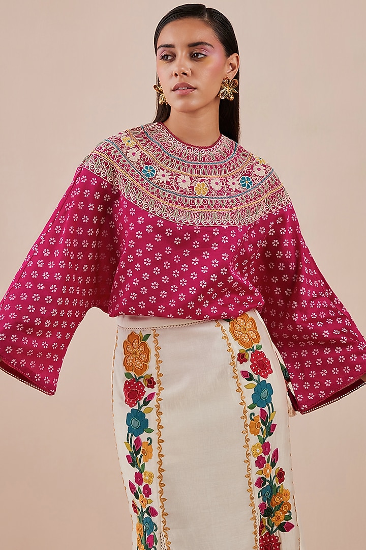 Fuchsia Printed Top by Chandrima at Pernia's Pop Up Shop