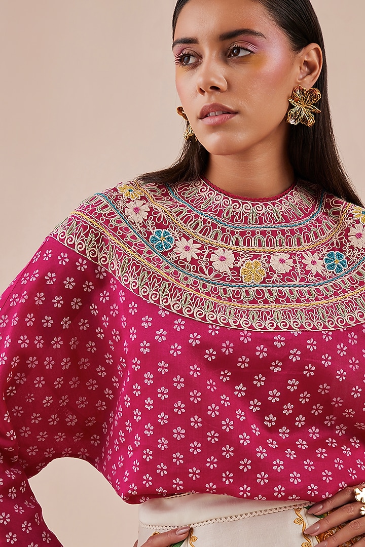 Fuchsia Printed Top by Chandrima at Pernia's Pop Up Shop