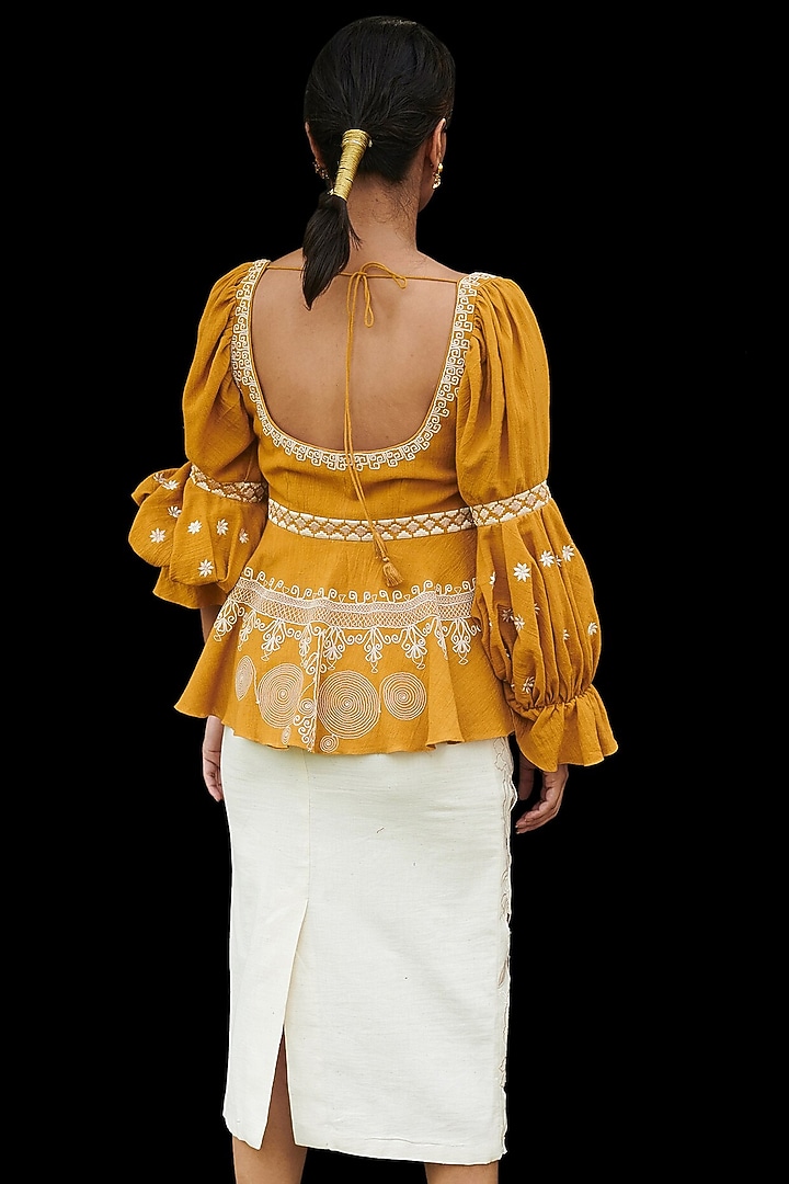 Ivory Embellished Skirt by Chandrima at Pernia's Pop Up Shop