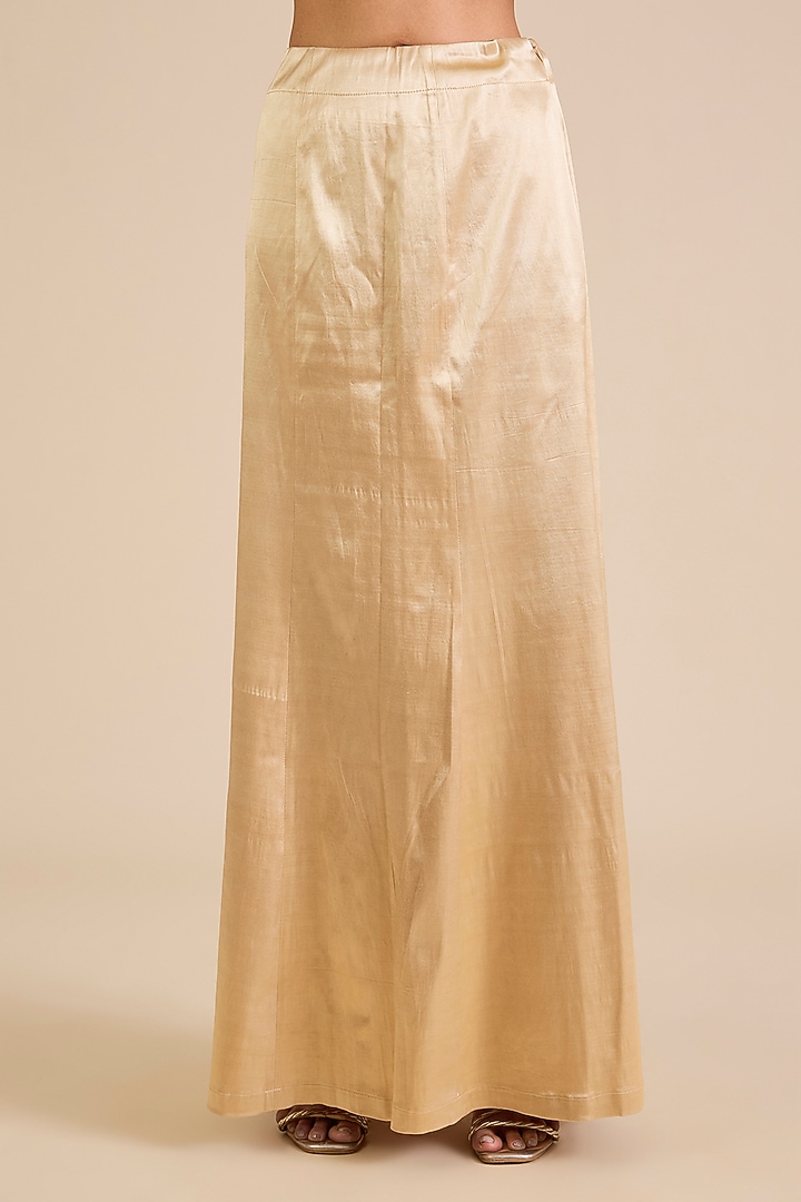 Gold Net Crystal Embroidered Bridal Lehenga Saree Set by Cherie D at Pernia's Pop Up Shop