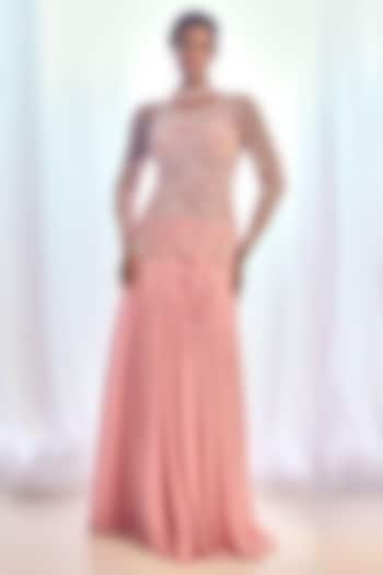 Dusty Pink Flat Chiffon Skirt Set by Cherie D at Pernia's Pop Up Shop