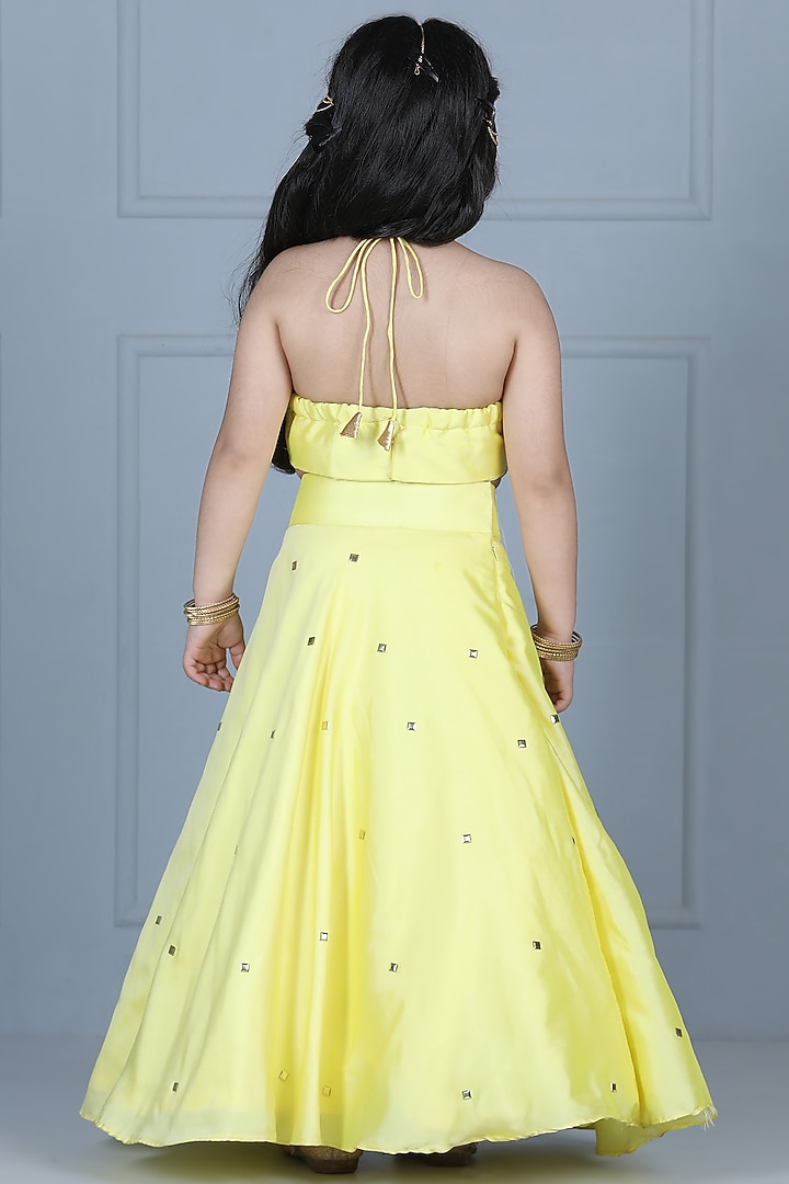 Yellow Silk Lehenga Set For Girls by The Little celebs at Pernia's Pop Up Shop
