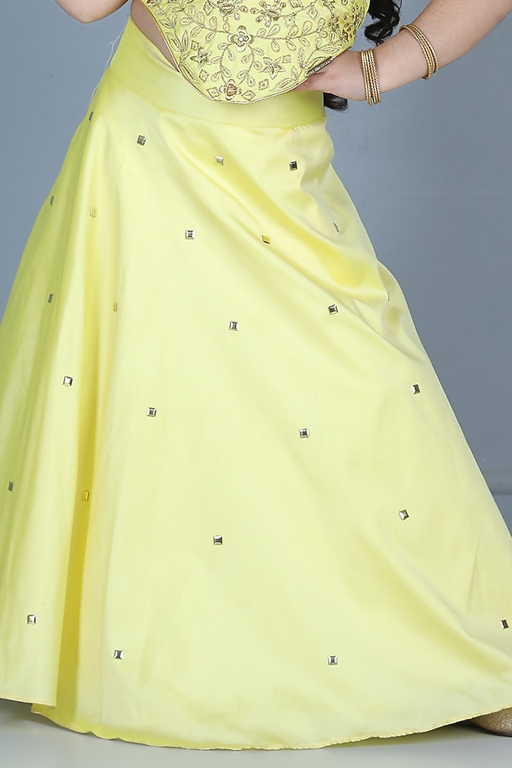 Yellow Silk Lehenga Set For Girls by The Little celebs at Pernia's Pop Up Shop