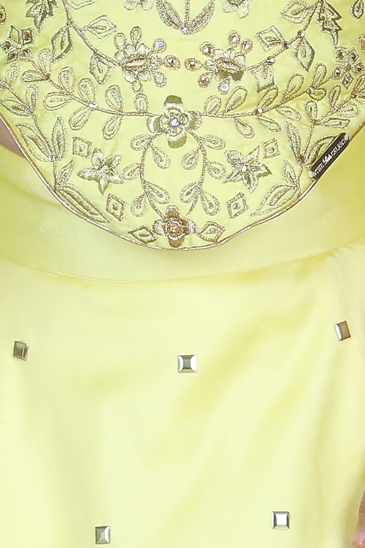 Yellow Silk Lehenga Set For Girls by The Little celebs at Pernia's Pop Up Shop