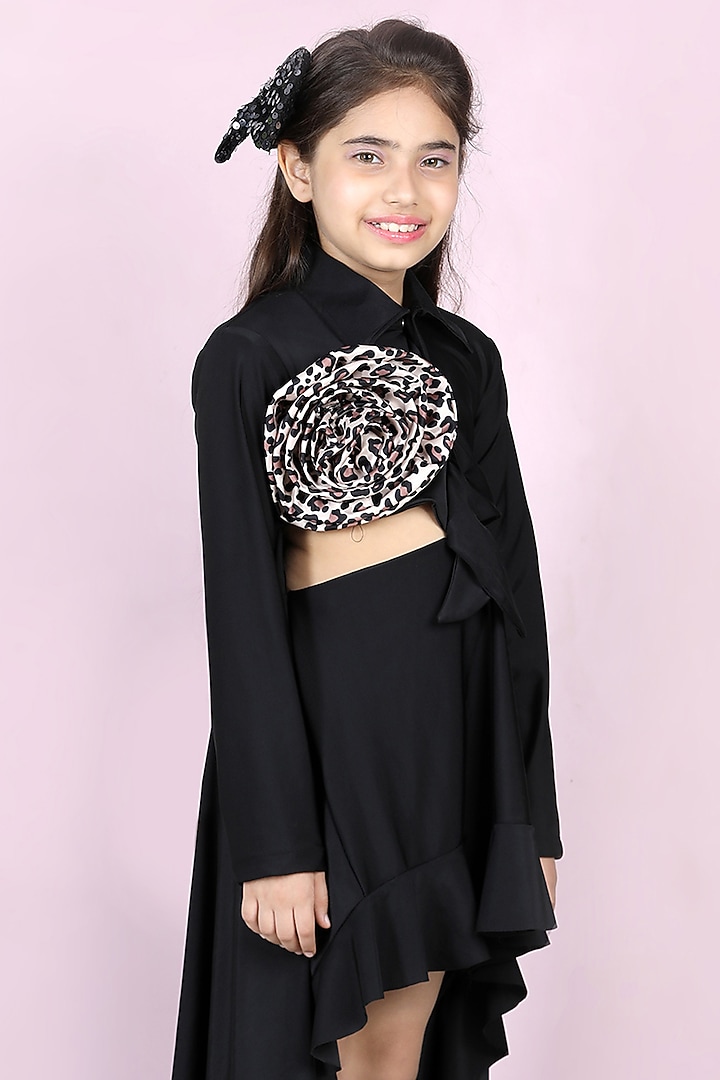 Black Lycra High-Low Dress For Girls by The Little celebs at Pernia's Pop Up Shop