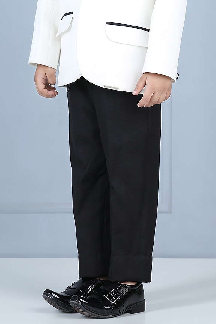 White Imported Crepe Tuxedo Set For Boys by The Little celebs at Pernia's Pop Up Shop
