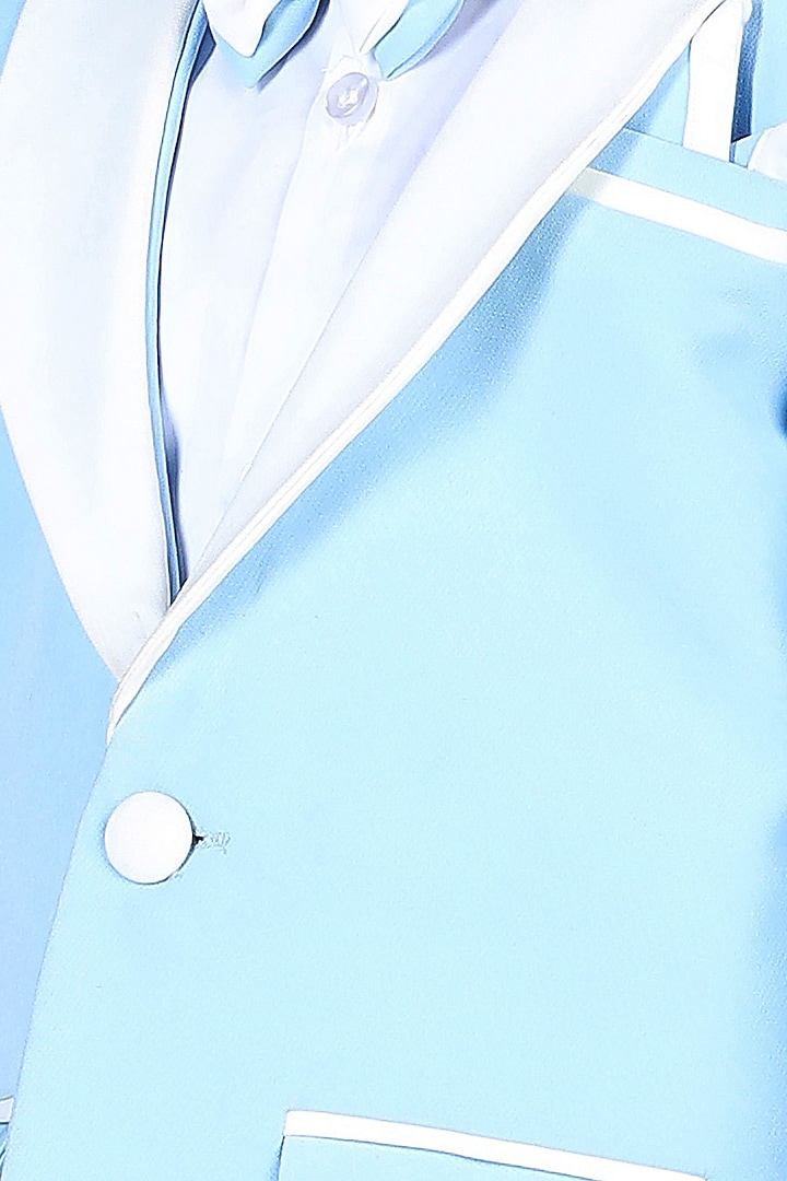 Ice Blue Imported Crepe Tuxedo Set For Boys by The Little celebs at Pernia's Pop Up Shop