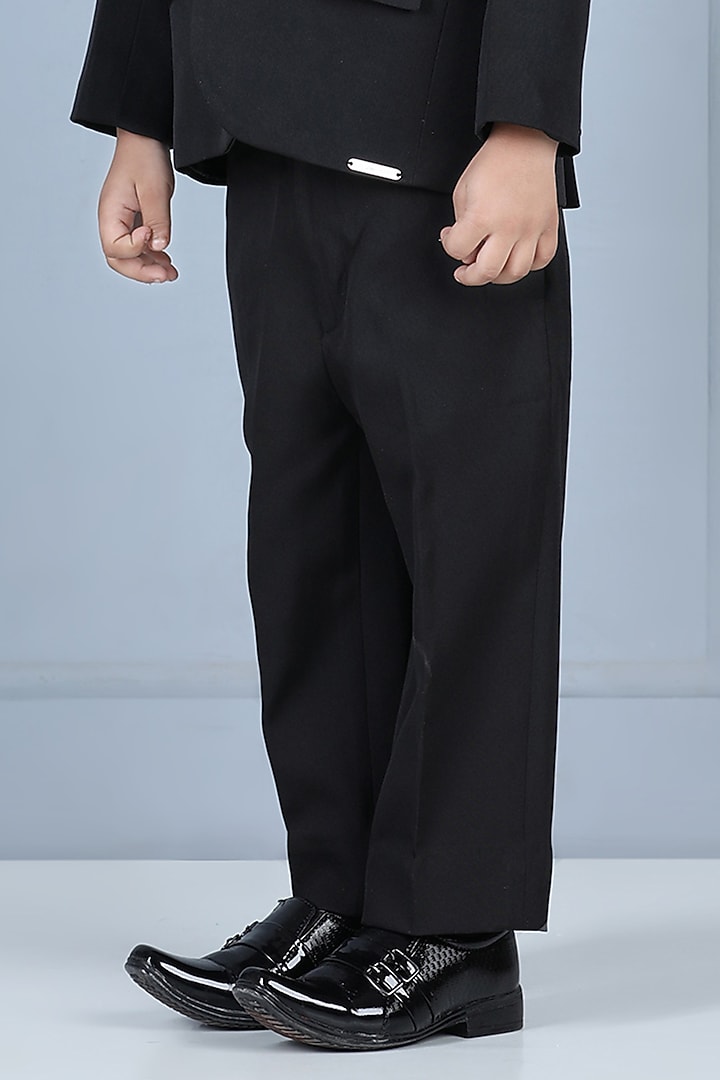 Black Imported Crepe Tuxedo Set For Boys by The Little celebs at Pernia's Pop Up Shop