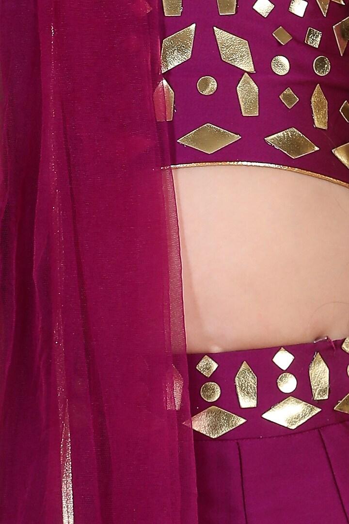 Mauve Silk Lehenga Set For Girls by The Little celebs at Pernia's Pop Up Shop