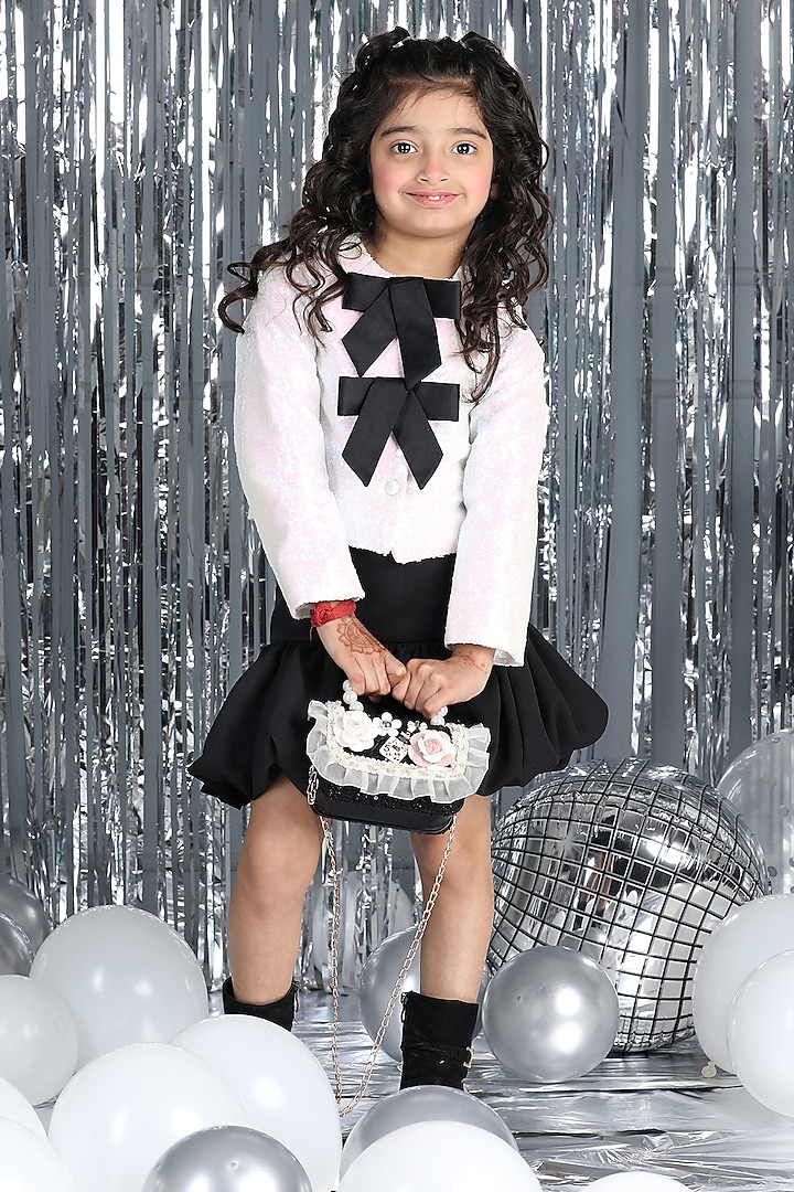 Black & White Sequins Co-Ord Set For Girls by The Little celebs at Pernia's Pop Up Shop