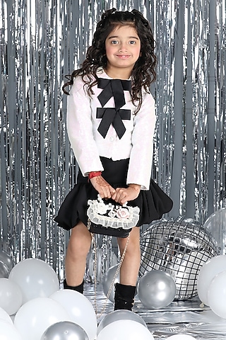 Black & White Sequins Co-Ord Set For Girls by The Little celebs