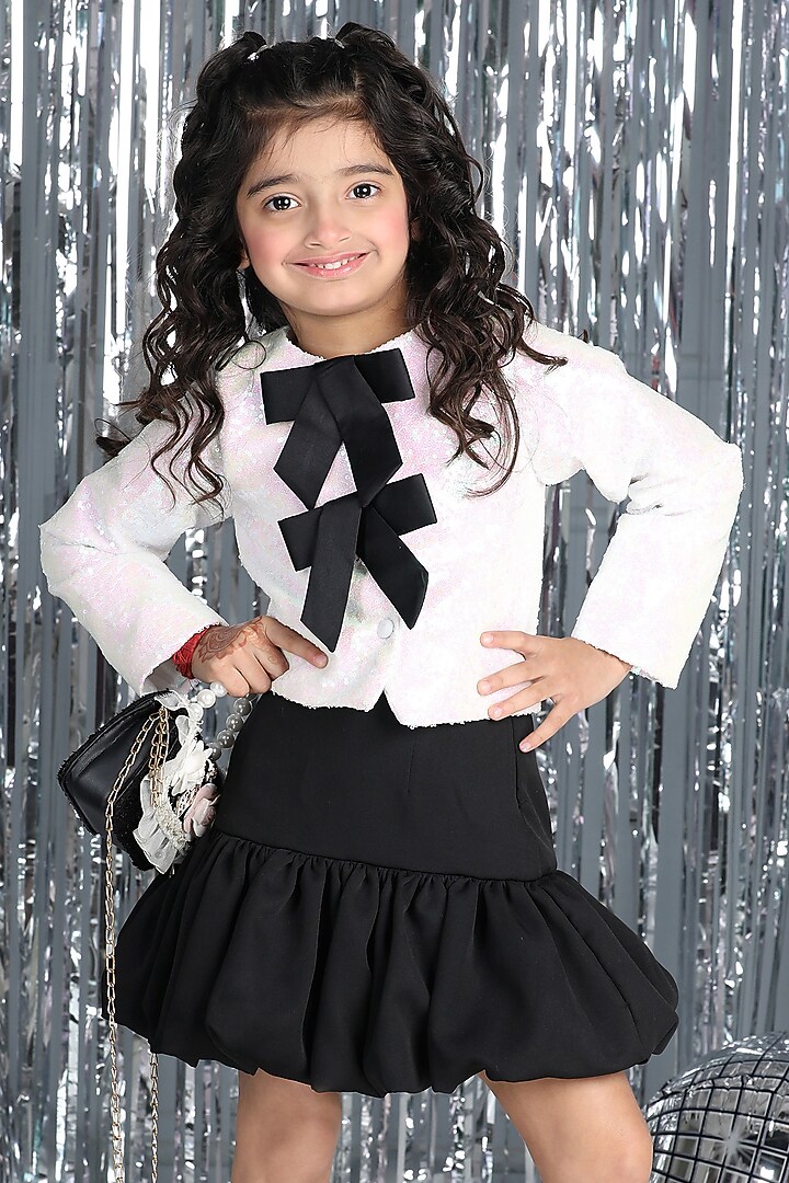 Black & White Sequins Co-Ord Set For Girls by The Little celebs at Pernia's Pop Up Shop