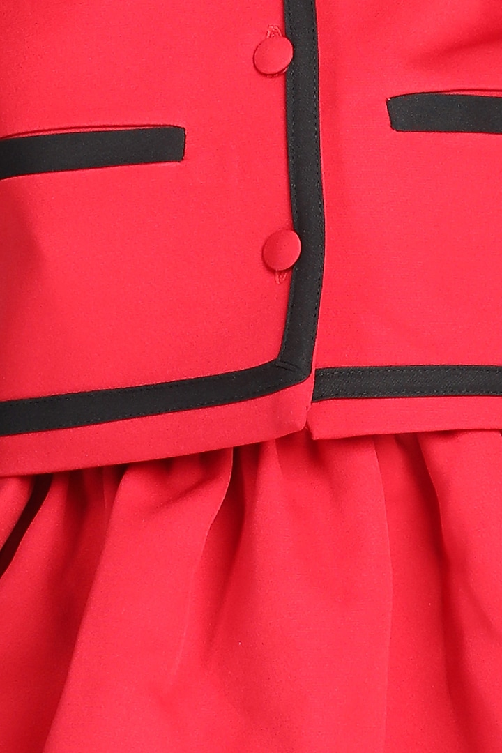 Red Imported Crepe Co-Ord Set For Girls by The Little celebs at Pernia's Pop Up Shop